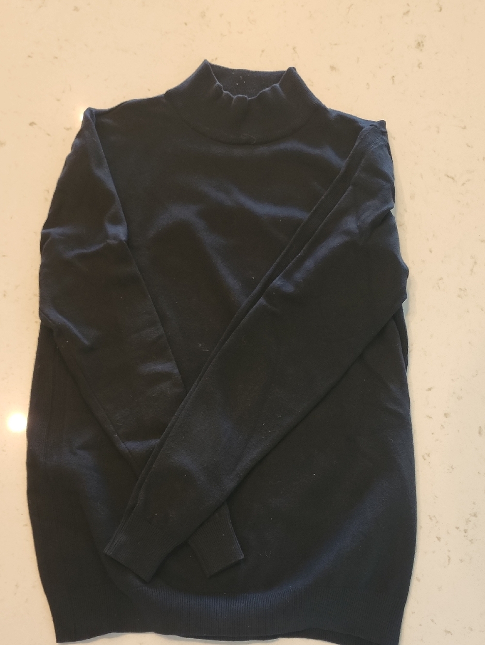 Men's Black Crewneck Sweater - Classic Mock Neck
